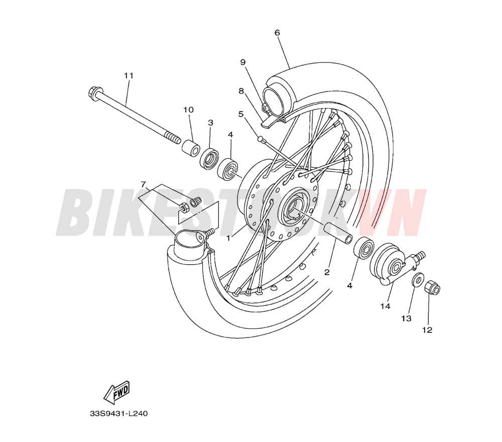 FRONT WHEEL FOR SPOKE WHEEL (1PN1/3)